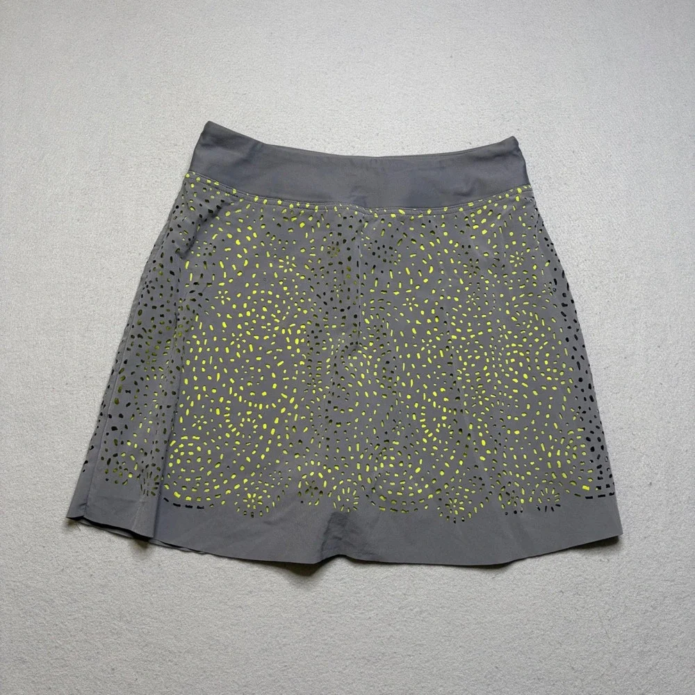 Title Nine Skort Women M Gray Nimblene Laser Cut Eyelet Active Tennis Skirt